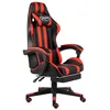 Image de vidaXL Fauteuil de jeux vidéo et repose-pied Noir et rouge Similicuir