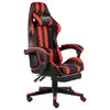 Image de vidaXL Fauteuil de jeux vidéo et repose-pied Noir et rouge Similicuir