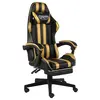 Image de vidaXL Fauteuil de jeux vidéo avec repose-pied Noir et doré Similicuir