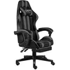 Image de vidaXL Fauteuil de jeux vidéo avec repose-pied Noir et gris Similicuir