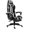 Image de vidaXL Fauteuil de jeux vidéo et repose-pied Noir et blanc Similicuir