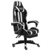 Image de vidaXL Fauteuil de jeux vidéo et repose-pied Noir et blanc Similicuir