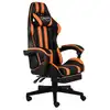 Image de vidaXL Fauteuil de jeux vidéo et repose-pied Noir et orange Similicuir
