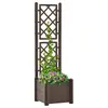 Image de vidaXL Jardinière avec treillis 43x43x142 cm PP Moka