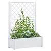 Image de vidaXL Jardinière avec treillis 100x43x142 cm PP Blanc