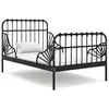 Image de vidaXL Cadre de lit extensible sans matelas Noir Métal 80x130/200 cm
