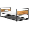 Image de vidaXL Cadre de lit extensible sans matelas Noir Métal 90x200 cm