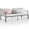 Image de vidaXL Cadre de canapé-lit extensible sans matelas Noir Métal 90x200cm
