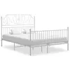 Image de vidaXL Cadre de lit et tête de lit sans matelas blanc 140x200 cm métal