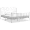 Image de vidaXL Cadre de lit sans matelas blanc métal 180x200 cm