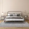 Image de vidaXL Tables de chevet 2 pcs Gris et noir Métal et verre