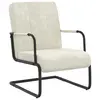 Image de vidaXL Chaise cantilever Blanc crème Velours