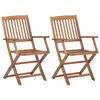 Image de vidaXL Chaises pliables d'extérieur lot de 2 Bois d'acacia solide