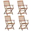 Image de vidaXL Chaises pliables d'extérieur lot de 4 Bois d'acacia solide