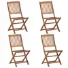 Image de vidaXL Chaises pliables d'extérieur lot de 4 Bois d'acacia solide