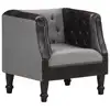 Image de vidaXL Chaise cabriolet Noir Cuir véritable et bois de manguier massif