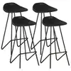 Image de vidaXL Tabourets de bar lot de 4 noir cuir véritable