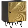 Image de vidaXL Table de chevet avec front en laiton 40x30x50cm Manguier massif
