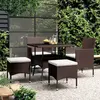 Image de vidaXL Ensemble à manger de jardin 5pcs Résine tressée Marron