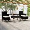 Image de vidaXL Ensemble à Manger de jardin 9pcs résine tressée et verre trempé