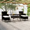 Image de vidaXL Ensemble à Manger de jardin 9pcs résine tressée et verre trempé