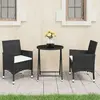Image de vidaXL Ensemble de bistro de jardin 3 pcs poly rotin et verre trempé