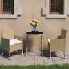 Image de vidaXL Ensemble de bistro jardin 3 pcs Résine tressée et verre trempé