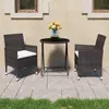 Image de vidaXL Ensemble de bistro de jardin 3 pcs poly rotin et verre trempé