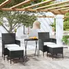 Image de vidaXL Ensemble de bistro de jardin 5 pcs poly rotin et verre trempé