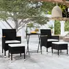 Image de vidaXL Ensemble de bistro de jardin 5 pcs poly rotin et verre trempé