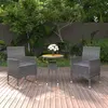 Image de vidaXL Ensemble à manger de jardin 3 pcs Résine tressée Gris
