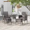 Image de vidaXL Salon de jardin 5 pcs Résine tressée Gris