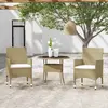 Image de vidaXL Ensemble à manger de jardin 3 pcs Résine tressée Beige