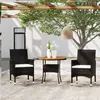 Image de vidaXL Ensemble à manger de jardin 3 pcs Résine tressée Noir