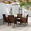 Image de vidaXL Ensemble à manger de jardin 5pcs Résine tressée Marron
