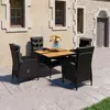 Image de vidaXL Ensemble à manger de jardin 5 pcs Résine tressée et acacia Noir