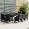 Image de vidaXL Ensemble à manger de jardin 11 pcs résine tressée gris
