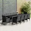 Image de vidaXL Ensemble à manger de jardin 11 pcs résine tressée gris