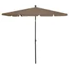 Image de vidaXL Parasol de jardin avec mât 210x140 cm Taupe