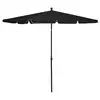Image de vidaXL Parasol de jardin avec mât 210x140 cm Noir