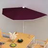 Image de vidaXL Demi-parasol de jardin avec mât 180x90 cm rouge bordeaux