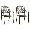 Image de vidaXL Chaises de jardin lot de 2 Aluminium coulé Bronze
