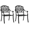 Image de vidaXL Chaises de jardin lot de 2 Aluminium coulé Noir