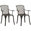Image de vidaXL Chaises de jardin lot de 2 Aluminium coulé Bronze