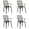 Image de vidaXL Chaises de jardin lot de 4 Aluminium coulé Bronze