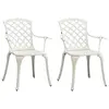 Image de vidaXL Chaises de jardin lot de 2 Aluminium coulé Blanc