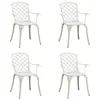 Image de vidaXL Chaises de jardin lot de 4 Aluminium coulé Blanc