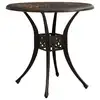 Image de vidaXL Table de jardin Bronze 78x78x72 cm Aluminium coulé