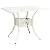 Image de vidaXL Table de jardin Blanc 90x90x73 cm Aluminium coulé