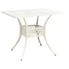 Image de vidaXL Table de jardin Blanc 90x90x73 cm Aluminium coulé